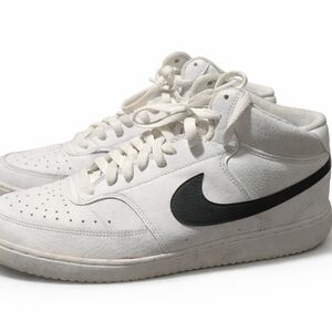 Nike White High-Top Sneakers with Black Swoosh Accent